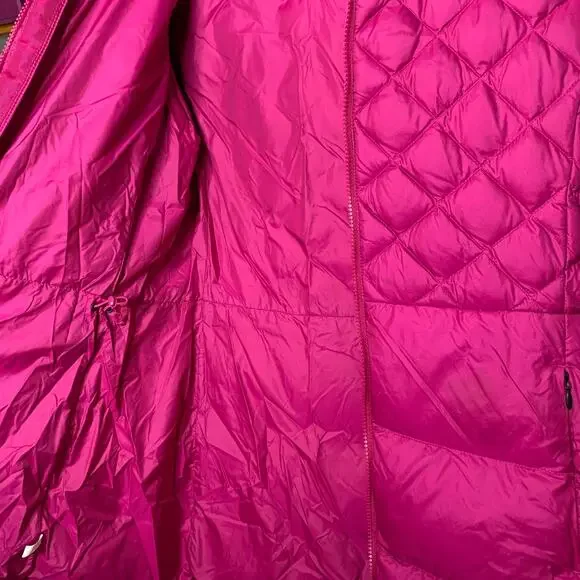 The North Face women’s hot pink Tyndall 550 Down mid-length puffer jacket Medium - Picture 8 of 16